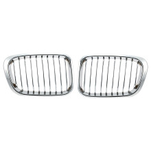 2X Chrome Front Hood Kidney Grille Grill for 1998-2001 E46 320I 323I 325I 328I 330I 4-Door Sedan