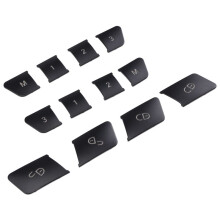 12st Bildörrssäte Minneslåsbrytare Knappar Klistermärken Cover Trim för A BCE Class CLA GLA GLE GL GLS ML