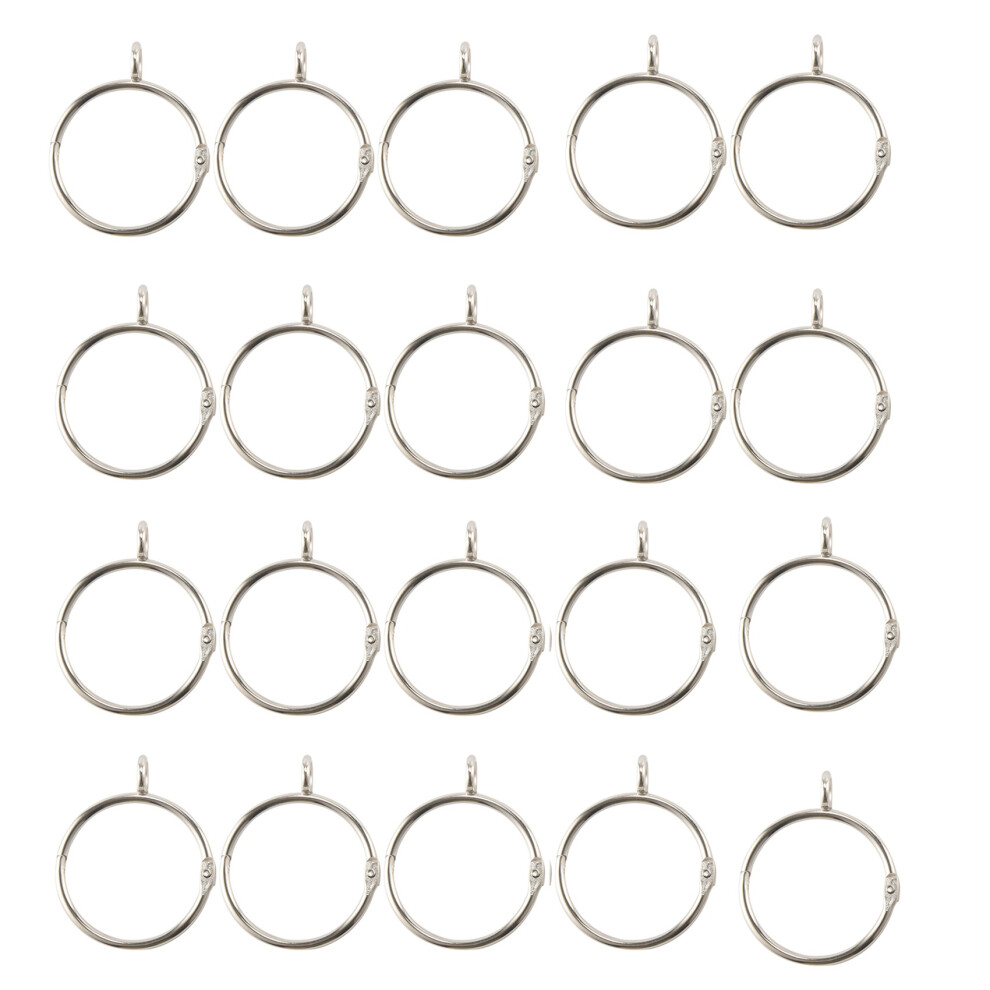 20 Pcs Openable Curtain Rings Open And Close Metal Rustproof Drapery Loops With Eyelet For Hook Pins (1.5 Inch) Silver 4711456693659