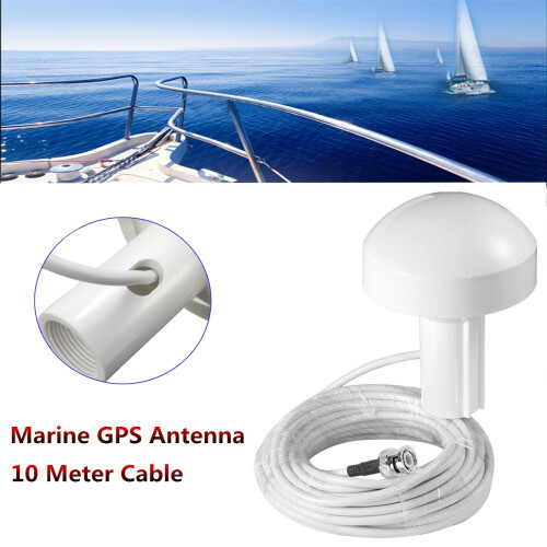 Ship GPS Active Marine Navigation Antenn 10M BNC Hane Plug Connector 1
