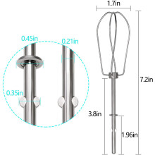 W10490648 Hand Mixer Turbo Beaters for Mixer Aid Replaces- Blending Soups,Smoothies,Shakes,Egg Whites ,2 Pcs