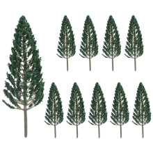 10Pcs Pine Trees 1:25 Model Train Railway Building Green Model Tree for O G Scale 1/25 Railroad Layout Diorama Scenery