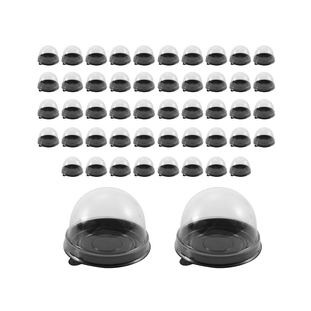 Typecat 50 Pack Cupcake Containers Clear Plastic Cake Box With Dome Lids For Muffin Mooncake Dessert Cheese Pastry