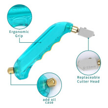 Glass Cutting Tool Kit Includes  Oil Feed Glass Cutter with 3 Extra Replacement (6mm-12mm,12mm-20mm)