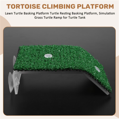 Lawn Turtle Basking Platform Turtle Resting Basking Platform, Simulation Grass Turtle Ramp for Turtle Tank, Reptile S 1