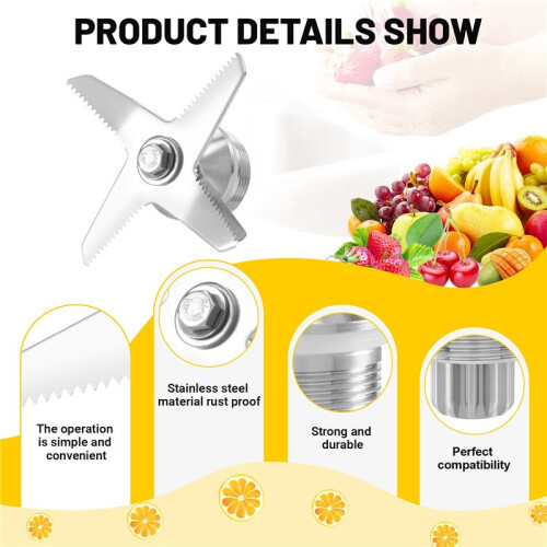 Blender Blade Replacement, 6-Blade Juicer Replacement Blade, Blender Replacement Parts for  Biolomix Blender 1