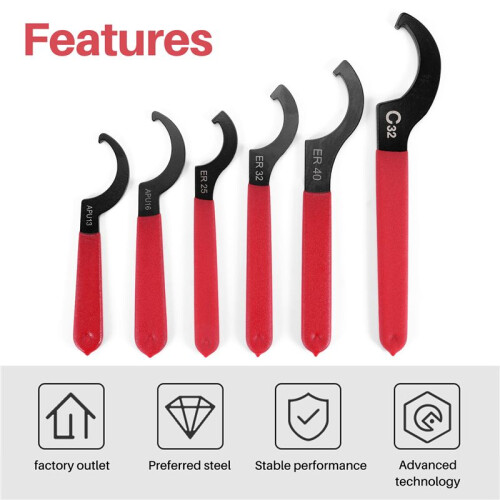 6 Pieces Spanner Wrench Set Adjustable Coilover Wrench Spanners Hook Wrenches Tools Coilover Wrench Steel Spanner 1