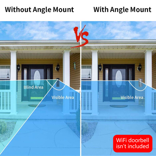 Support de Sonnette à Angle RéGlable pour Sonnette VidéO Ring Support de Sonnette Domestique RéGlable (Gauche et Droite) 2