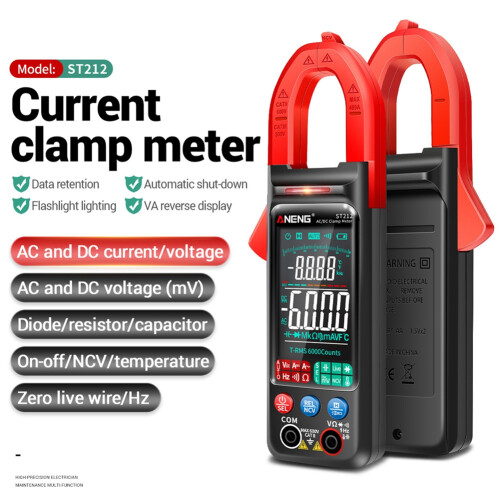 ANENG ST212 Digital Clamp Meter 400A Current True RMS  Plier Ammeter 6000 Multimeter  AC NCV Tester(Red) 2