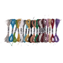 19Pcs Metallic Embroidery Skein Threads Multi-Color Embroidery Floss Glitter Embroidery Thread -Stitch Thread