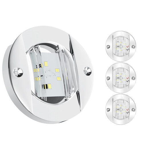 4 PeçAs Luzes Interiores para Barcos Marinhos, Luz de Cortesia de ConvéS de  de LED de 3 Polegadas 3 Polegadas Redonda Branca 6 LED Luz de ÂNcora