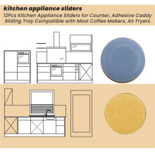 12Pcs Kitchen Appliance Sliders for Counter, Adhesive Caddy Sliding Tray Compatible with Most Coffee Makers, Air Fryers