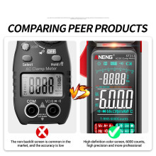 ANENG ST212 Digital Clamp Meter 400A Current True RMS Plier Ammeter 6000 Multimeter AC NCV Tester(Red)