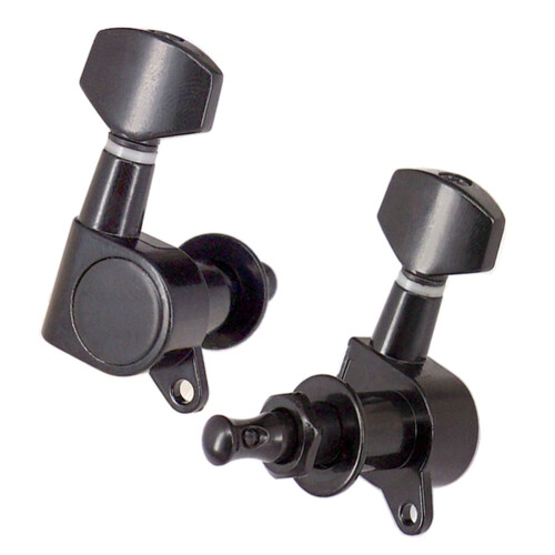 Stämningspinnar för Gitarr Tuner Machine Heads 3R3L Tuning Peg Machine  för Akustisk Elektrisk Gitarr, Svart 2