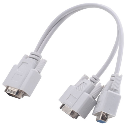 NEW 1 PC to 2 MONITORS SPLITTER CABLE FOR VGA VIDEO 1