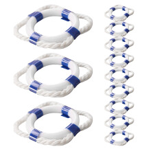 48Pcs Mini Blue Nautical Lifebuoy Plastic Swim Ring for DIY Home Decor