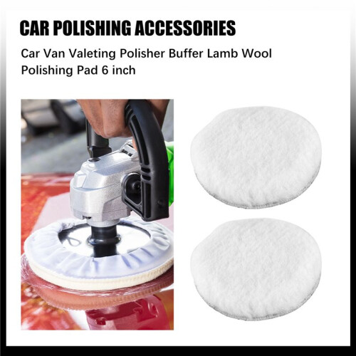 SkåPbil Valeting Polermaskin Buffer Lammull Polering Pad 6 Tum 1