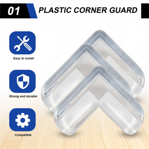 4 Pieces Clear Safety Soft Plastic Table Desk Corner Guard Protector 1