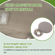 60Pcs Diy Roof Lining Repair Kit Fix Sagging Headliner Pin Buckle Screw No Glue for Truck/Car Screw Ceiling Repair Gray