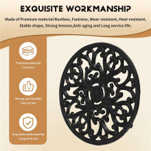 Round Cast Iron Trivet 6.7Inch Iron Heat-Insulation Trivet Non-Slip Potholders for Kitchen Dining Table Decor