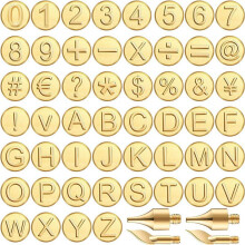 56 Pieces Wood Burning Tip Letter Wood Burning Tip Set Including Alphabet Number for Wood  DIY Embossing Carving