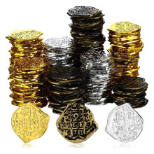 300 Stuks Plastic Gouden Munten Piraat Munten Kinderen Spelen Munten voor Pirate Party Schatkist Games Tokens Speelgoed Cosplay