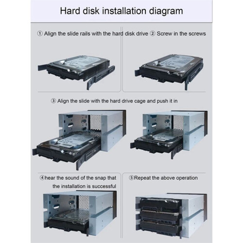3,5 Polegadas HDD Cage Rack Bandeja de Driver RíGido Suporte para Gaiola de Disco RíGido 3 Discos RíGidos HDD