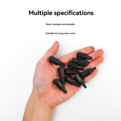 10Pcs Screw Extractor Kit Damaged Screw Remover Set Metal Easy Out Drill Bits Broken Bolt Stud Remover Multi-Spline 2
