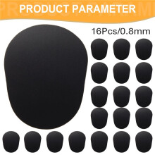 16Pcs Alto / Tenor Sax Clarinet Boquilla Parches Almohadillas Cojines, 0.8Mm Negro, Paquete de 16