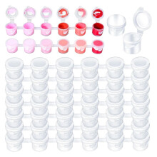 100 Strips 600 Pots Empty Paint Pots, Acrylic Paint Pots for Classrooms School Arts Crafts Painting Supplies, 3ml/ 0.1oz