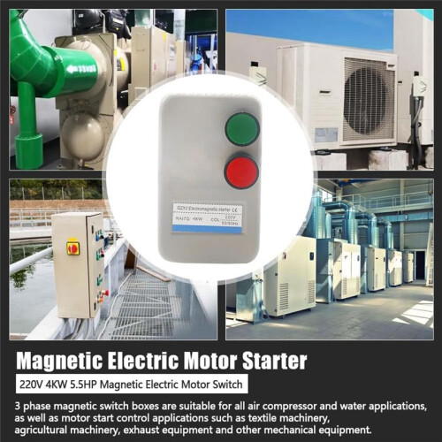 Magnetischer Elektromotorstarter, 220 V, 4 KW, 5,5 PS, Dreiphasiger oder Einphasiger Motorstarter mit Magnetschalter. 1