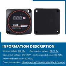 Voltage Sensitive Split Charge Relay Digital Display VSR 12V 140A for Car RV Yacht Battery Isolator Charge