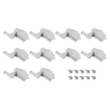 10Pcs Cabinet Cupboard Wardrobe LED Hinge Light Sensor Lamp Warm White