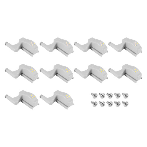 10Pcs Cabinet Cupboard Wardrobe LED Hinge Light  Sensor Lamp Warm White 1