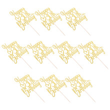 40Pcs 30Th Birthday Cake Insert Toppers Gold Paper for Celebration
