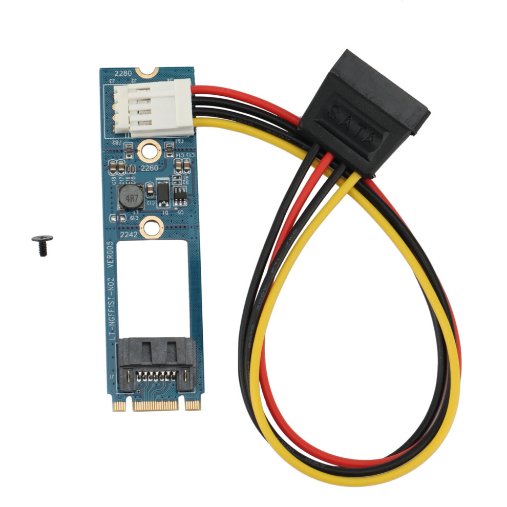 M.2 Ngff To 7 Pin Sata3 Card 7Pin Sata3.0 Ssd Adapter Converter Card For Ngff 2242 2260 2280 Ssd, B 4712901413570