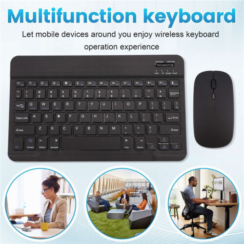 Ultra-Thin Silent Wireless  Keyboard and Mouse Set Suitable for Tablet Notebook  Keyboard Black 2