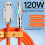 120W 6A Super Fast Charge Type-C Liquid Silicone Cable Quick USB Cable for  Phone Pixel Bold Data ,Orange 1.5M 2
