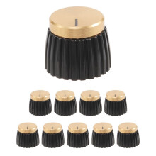 10 Manopole per Amplificatori AMP per Chitarra con Cappuccio Nero + Oro per Amplificatore