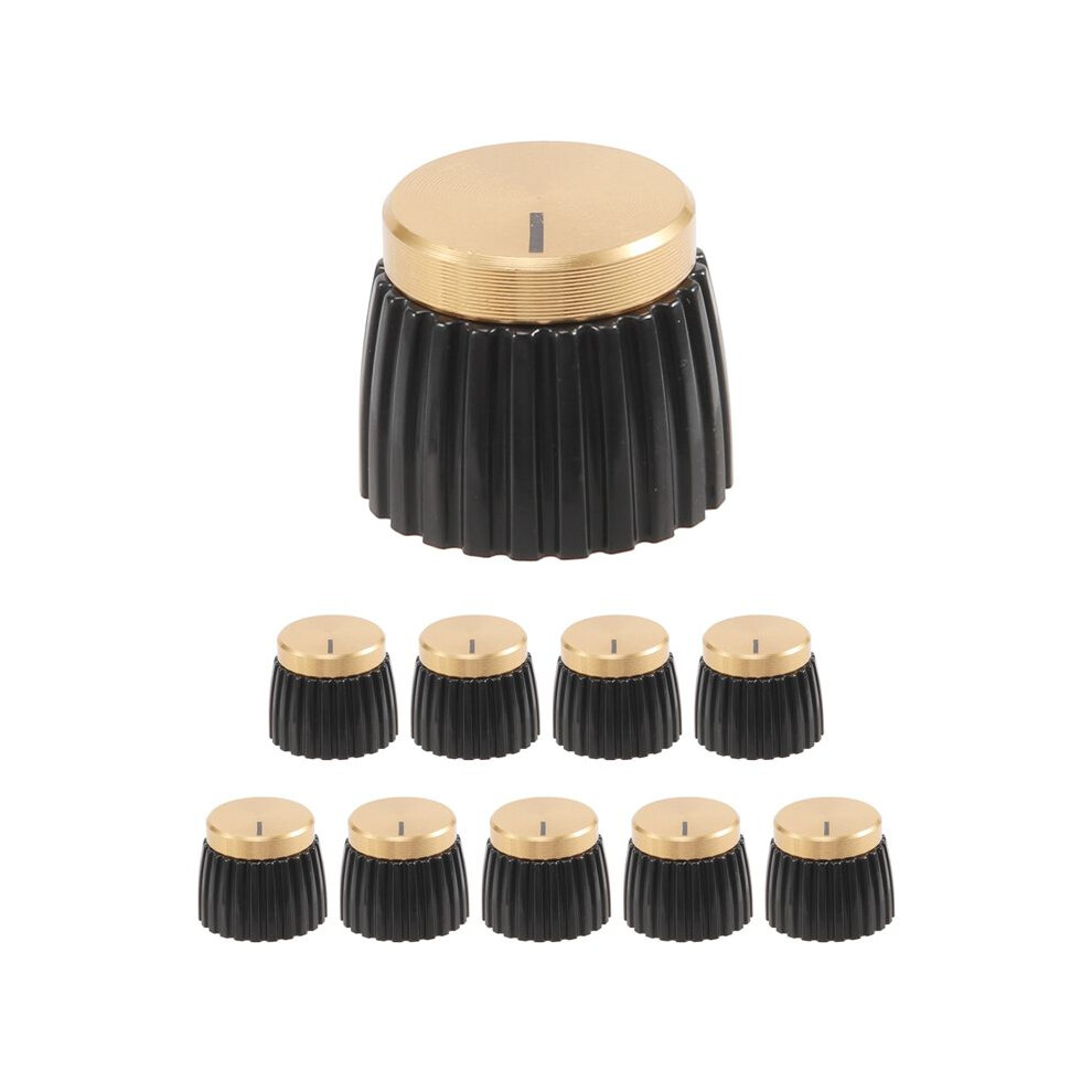 10X Guitar Amp Amplifier Knobs Push- + Cap For Amplifier Black/Gold 4714154790200