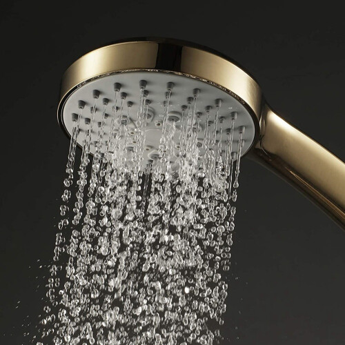Brushed Gold Handheld High Pressure ABS Shower  Water Saving Hand Shower  5 Function Rain Hand Held Shower 1