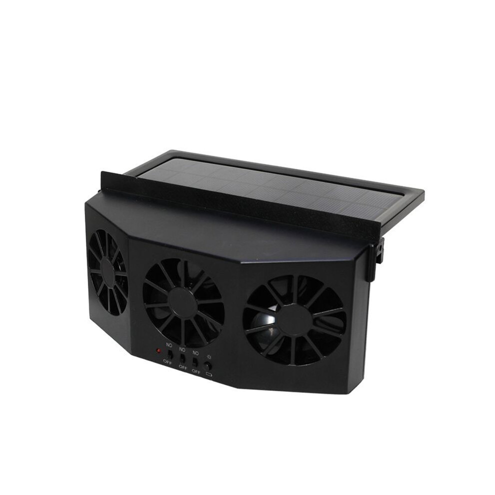 Car Black Ventilation Fan Solar Charging Car Fan Heater Fan For Car Window Cooling Artifact Car Exhaust Fan Cooling Down 4711359385422