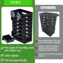 2 Pack Aquarium Plant Holder with Hooks and Suction Cups, Hanging Aquatic Planter Cups for Aquarium Decorations Plants