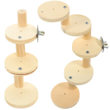 4Pcs Creative Eight-Layer Wooden Hamster Ladder Toy Light Yellow