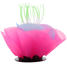 Rotes Aquarium Ornament Silikon Wasserlilie Für Fischbecken
