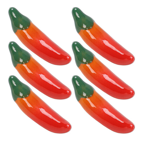 12Stk Keramik Essstäbchenhalter Rot Pfefferform Tisch Organizer
