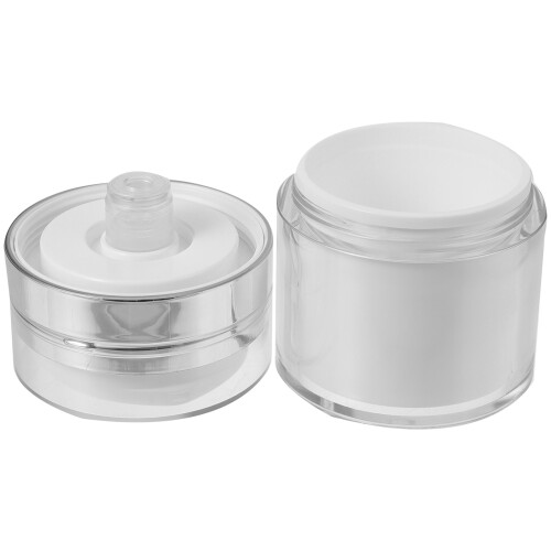 Flacons Crème Plastiques Argentés Airless Pour Voyage