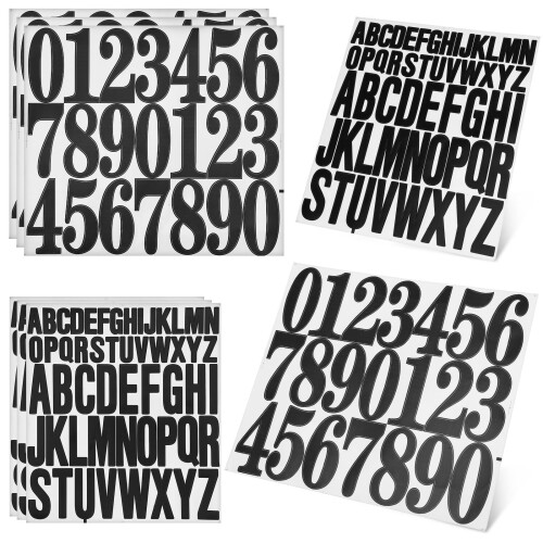 40Sheets Black Letter and Number Stickers PVC Versatile Self-Adhesive