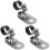 3Pcs Silver Hard Hat Flashlight Clips Stainless Steel Headlamp Mounts 4