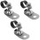 3Pcs Silver Hard Hat Flashlight Clips Stainless Steel Headlamp Mounts 5